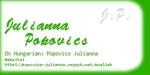 julianna popovics business card